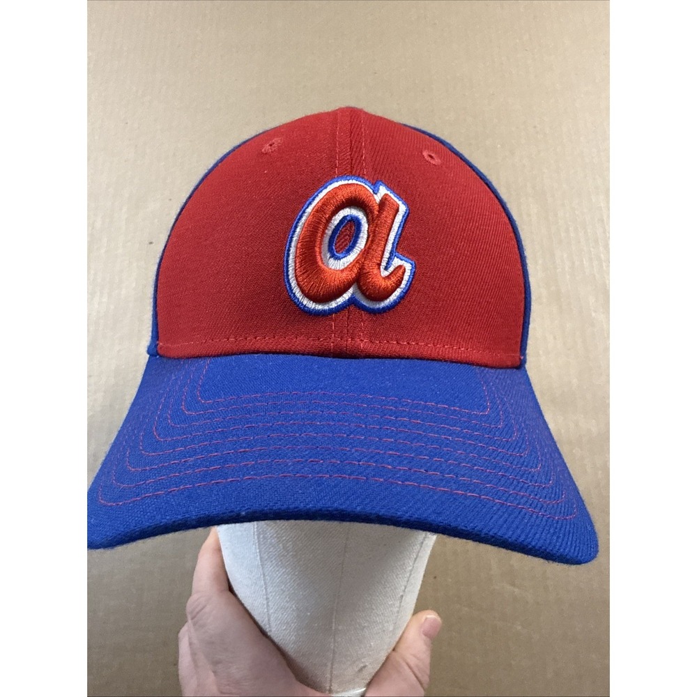 Atlanta Braves a Logo New Era 39thirty M/L Stretch Hat MLB Baseball Cap Team Red